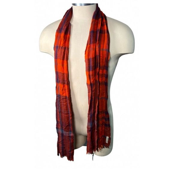 Burberry Accessories - Burberry Lightweight Classic Plaid Scarf in Orange, Red, Blue